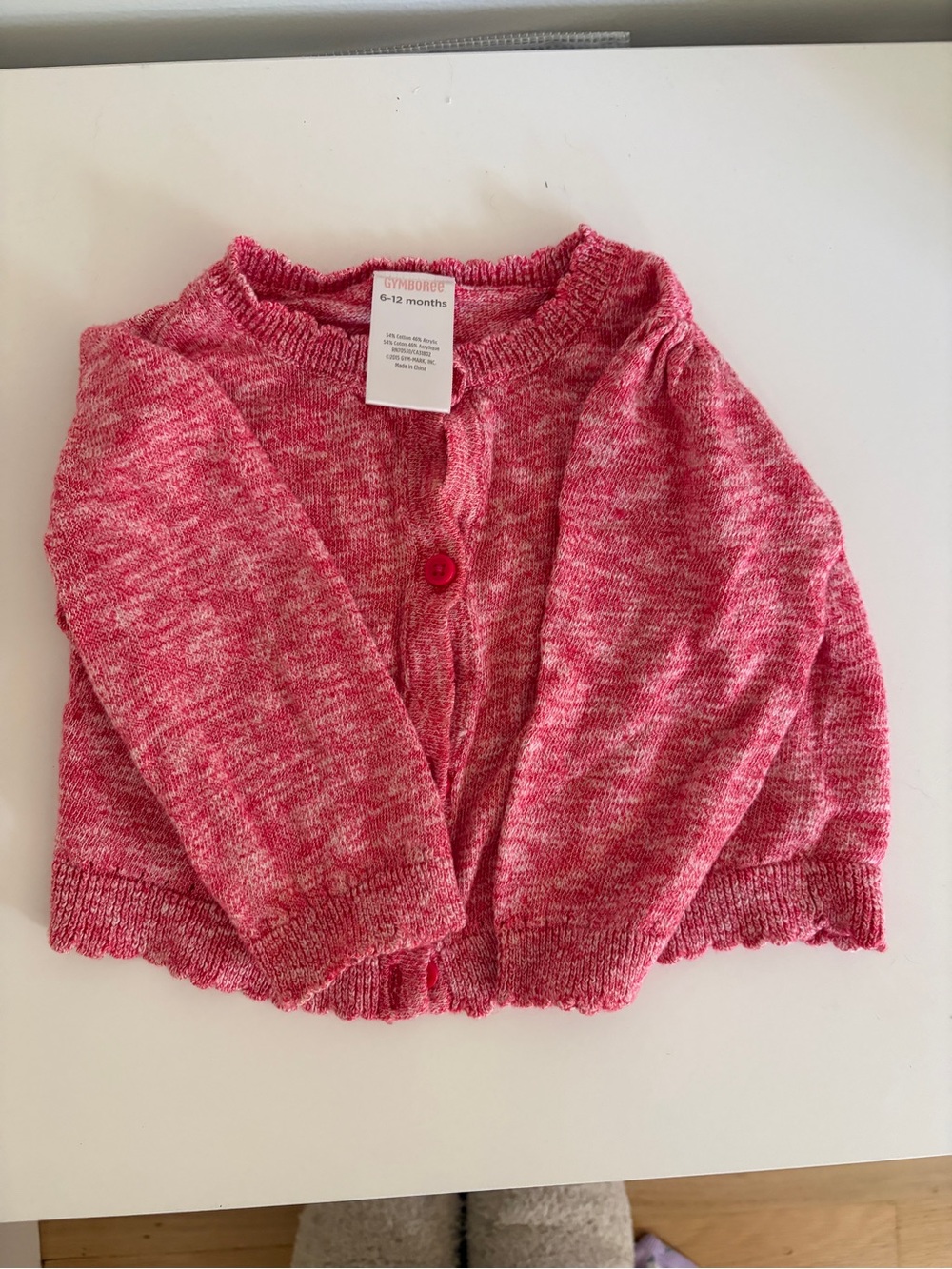 Gymboree Pink Marled Knit Baby Sweater 6-12M
